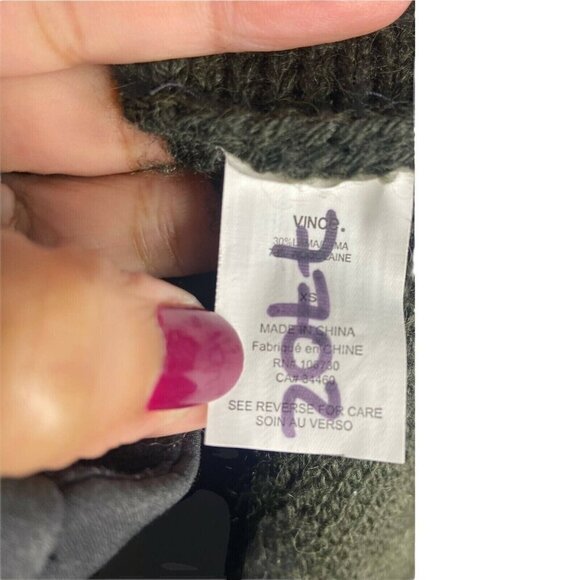 Vince Cardigan Womens XS Green Open-Front Shawl Collar with Pockets Llama Wool - Picture 6 of 10